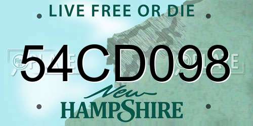 54CD098 New Hampshire License Plate