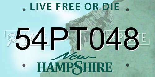 54PT048 New Hampshire License Plate