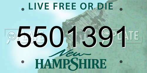 5501391 New Hampshire License Plate