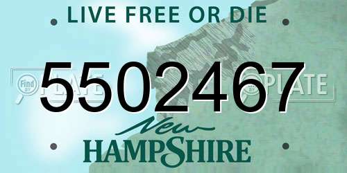 5502467 New Hampshire License Plate