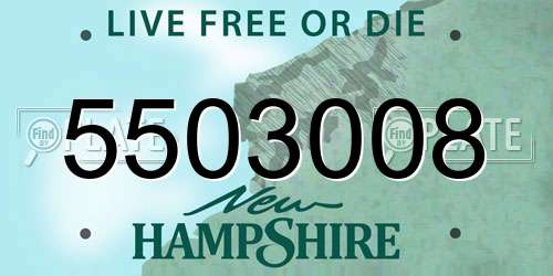5503008 New Hampshire License Plate