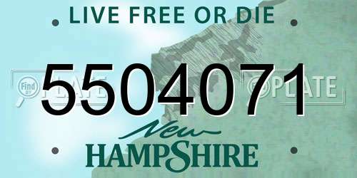 5504071 New Hampshire License Plate
