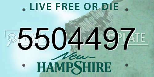 5504497 New Hampshire License Plate