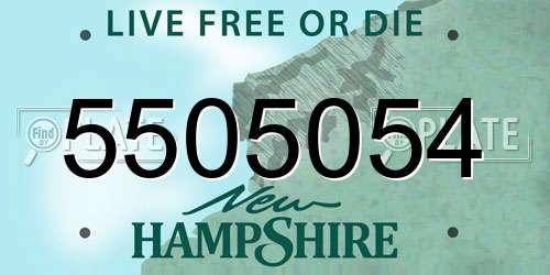 5505054 New Hampshire License Plate
