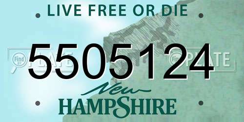 5505124 New Hampshire License Plate