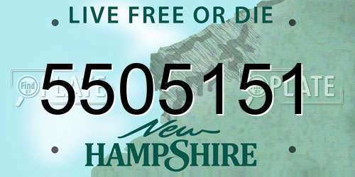 5505151 New Hampshire License Plate