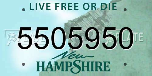 5505950 New Hampshire License Plate