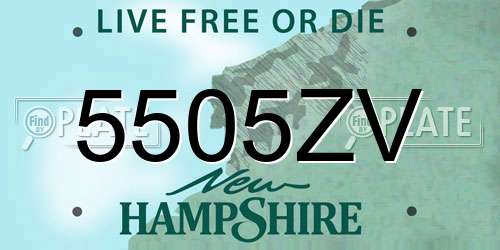 5505ZV New Hampshire License Plate