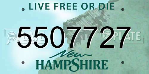 5507727 New Hampshire License Plate