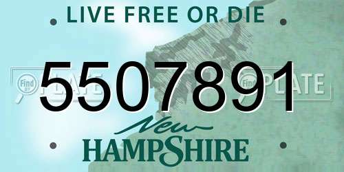 5507891 New Hampshire License Plate