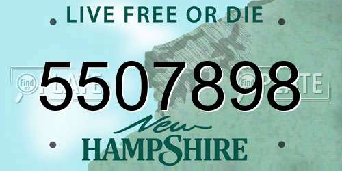 5507898 New Hampshire License Plate