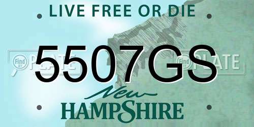 5507GS New Hampshire License Plate