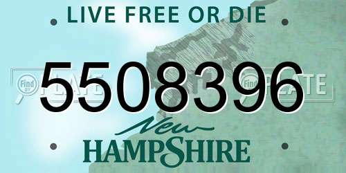 5508396 New Hampshire License Plate