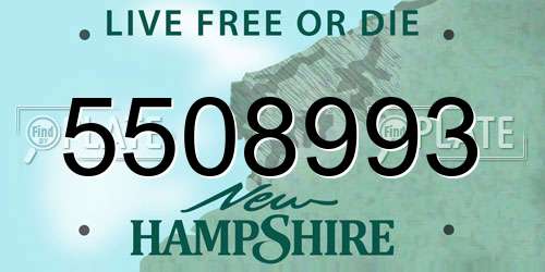 5508993 New Hampshire License Plate