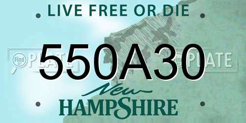 550A30 New Hampshire License Plate