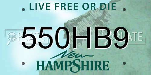 550HB9 New Hampshire License Plate