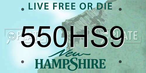 550HS9 New Hampshire License Plate