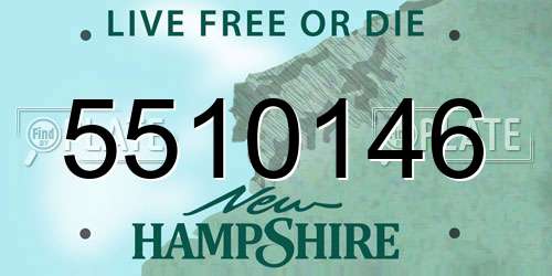 5510146 New Hampshire License Plate