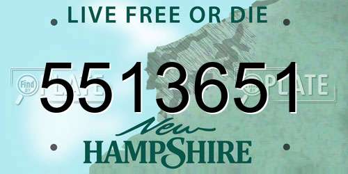 5513651 New Hampshire License Plate