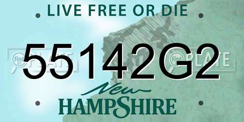 55142G2 New Hampshire License Plate