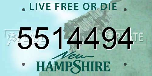 5514494 New Hampshire License Plate
