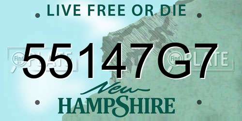 55147G7 New Hampshire License Plate