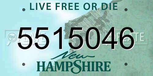 5515046 New Hampshire License Plate