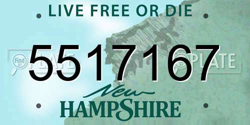 5517167 New Hampshire License Plate