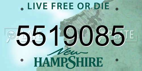 5519085 New Hampshire License Plate