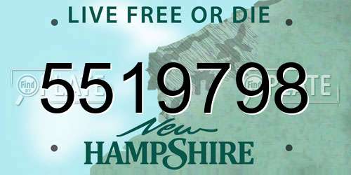 5519798 New Hampshire License Plate
