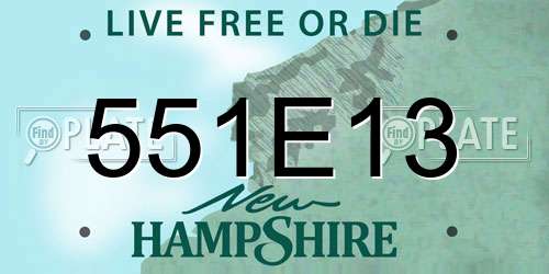 551E13 New Hampshire License Plate