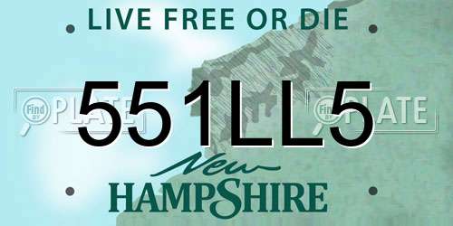 551LL5 New Hampshire License Plate