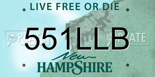 551LLB New Hampshire License Plate