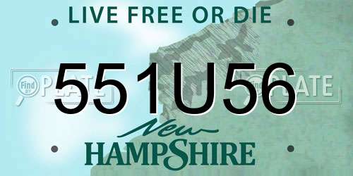 551U56 New Hampshire License Plate