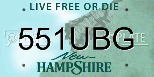551UBG New Hampshire License Plate
