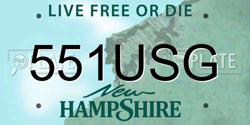 551USG New Hampshire License Plate