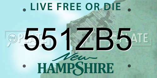 551ZB5 New Hampshire License Plate