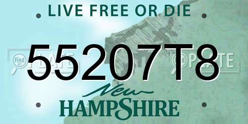 55207T8 New Hampshire License Plate