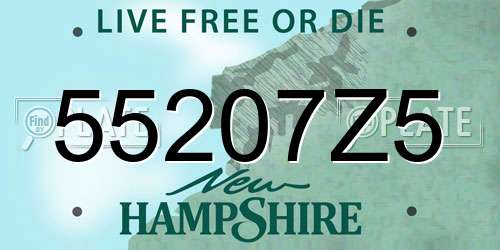 55207Z5 New Hampshire License Plate