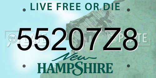 55207Z8 New Hampshire License Plate