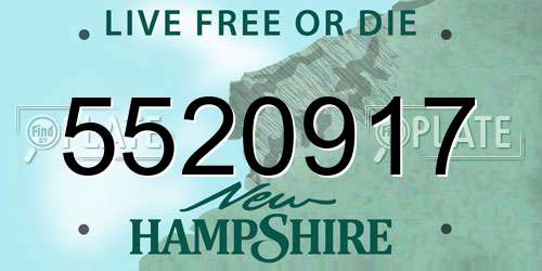 5520917 New Hampshire License Plate