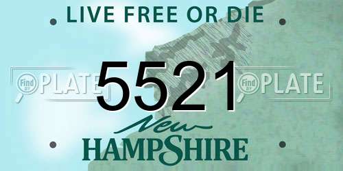 5521 New Hampshire License Plate