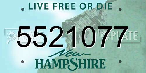 5521077 New Hampshire License Plate