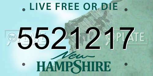 5521217 New Hampshire License Plate