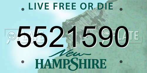 5521590 New Hampshire License Plate