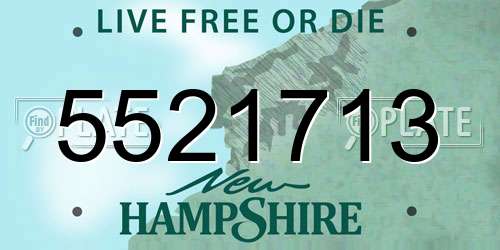 5521713 New Hampshire License Plate