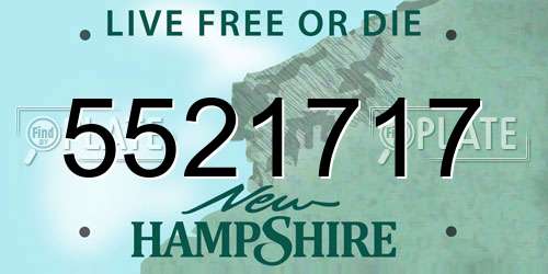 5521717 New Hampshire License Plate