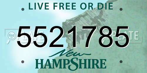 5521785 New Hampshire License Plate