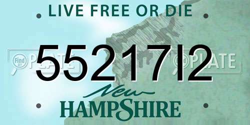 55217I2 New Hampshire License Plate