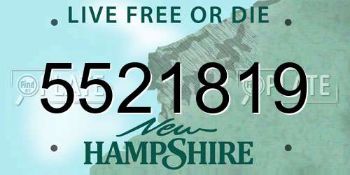 5521819 New Hampshire License Plate